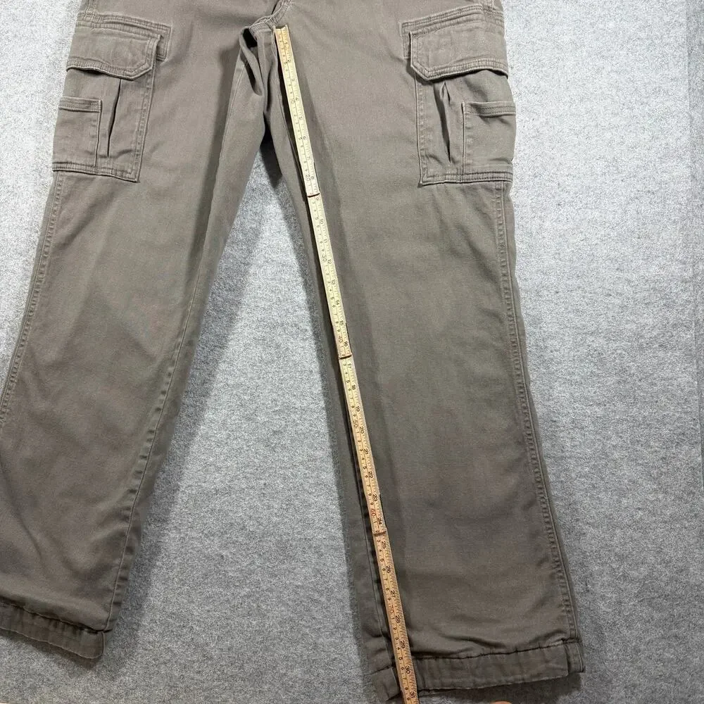 RedHead Cargo Pants Mens 34x32 Gray Flannel Lined Fleece Outdoor Hunting Hiking